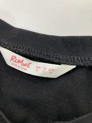 ROMWE/ロムウィー/Tシャツ/カットソー/トップス/ブラック/XL