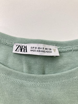 ZARA/ザラ/Tシャツ/カットソー/トップス/ライトグリーン/S