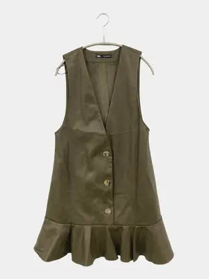 ZARA/ザラ/ジャンパースカート/ワンピース/ドレス/カーキ/USA S