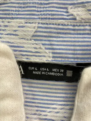 ZARA/ザラ/シャツ/ブラウス/トップス/スカイブルー/USA L