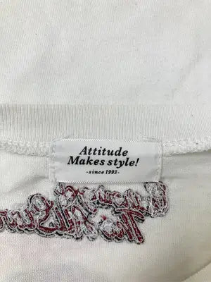 Attitude makes style!/アティチュードメイクススタイル/Tシャツ/カットソー/トップス/ホワイト/ M