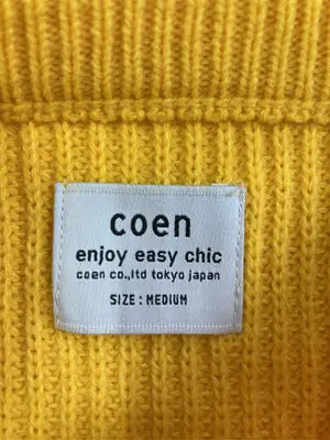 coen/コーエン/ニット/セーター/トップス/イエロー/MEDIUM