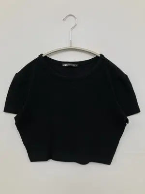 ZARA/ザラ/Tシャツ/カットソー/トップス/ブラック/USA M