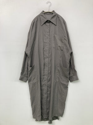 シャツワンピース/ワンピース/ドレス/グレー