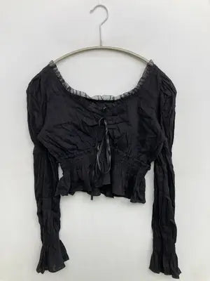 FASHION TREND/シャツ/ブラウス/トップス/ブラック/S