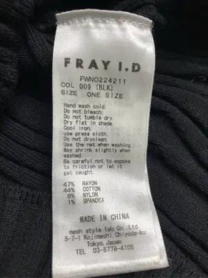 FRAY I.D/フレイアイディー/パンツドレス/ワンピース/ドレス/ブラック/ONE SIZE