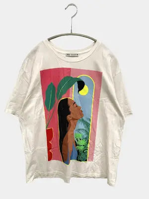 ZARA/ザラ/Tシャツ/カットソー/トップス/ホワイト/USA L