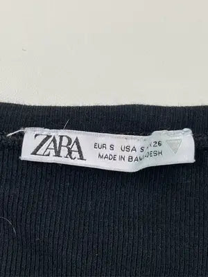 ZARA/ザラ/Tシャツ/カットソー/トップス/ブラック/USA S