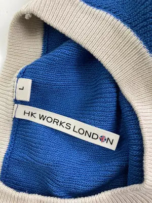 HK WORKS LOMDON/ニット/セーター/トップス/ブルー/L