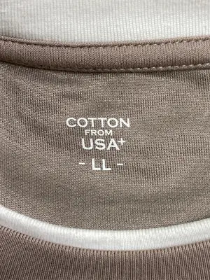 COTTON FROM USA+/Tシャツ/カットソー/トップス/ブラウン/LL