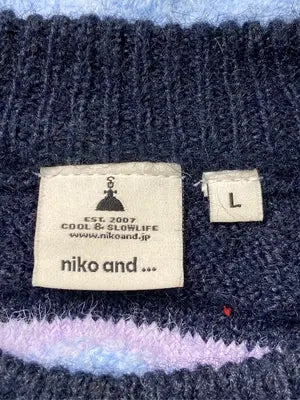 niko and .../ニコアンド/ニット/セーター/トップス/ネイビー/L