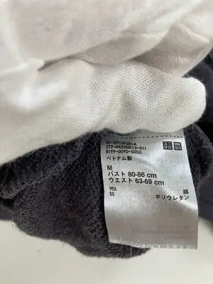 UNIQLO/ユニクロ/スウェット/トップス/ブラック/M  バスト80～86  ウエスト63～69cm