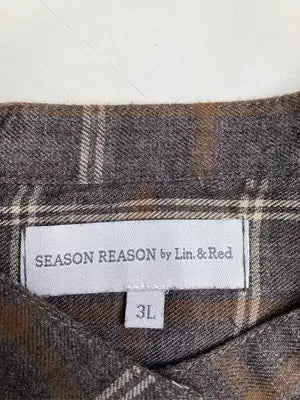SEASON REASON by Lin.&Red/シーズンリーズンバイリンアンドレッド/シャツワンピース/ワンピース/ドレス/ブラウン/3L