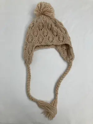 ニットキャップ/ビーニー/帽子/ベージュ/57.5cm