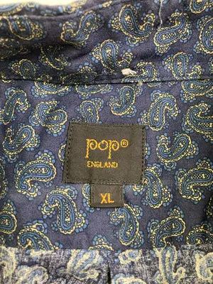 pop/シャツ/ブラウス/トップス/ネイビー/XL
