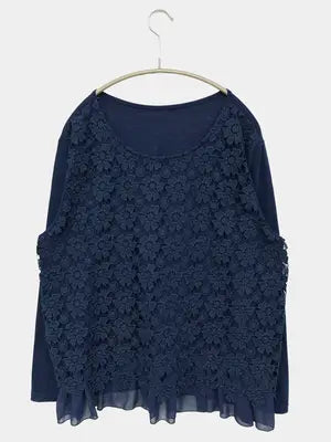 Tシャツ/カットソー/トップス/ネイビー/3L