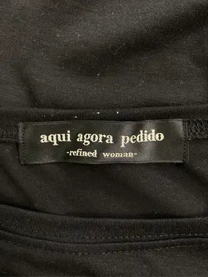 aqui agora pedido/Tシャツ/カットソー/トップス/ブラック/2