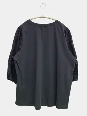 rejouir/Tシャツ/カットソー/トップス/ブラック/3L