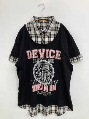 ELLEALLO/Tシャツ/カットソー/トップス/ブラック/5L