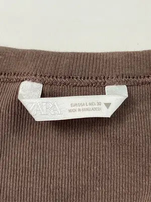ZARA/ザラ/Tシャツ/カットソー/トップス/ブラウン/USA L
