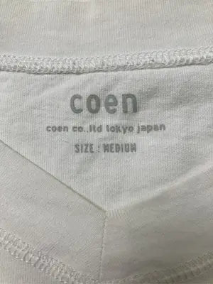 coen/コーエン/Tシャツ/カットソー/トップス/ホワイト/MEDIUM