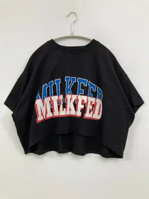 MILK FED./ミルクフェド/Tシャツ/カットソー/トップス/ブラック/ONE SIZE