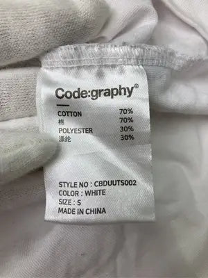 Code:graphy/コードグラフィー/Tシャツ/カットソー/トップス/ホワイト/S