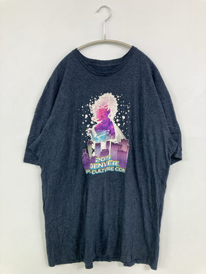 POP CULTURE/Tシャツ/カットソー/トップス/ネイビー/XXL
