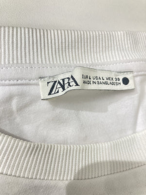 ZARA/ザラ/Tシャツ/カットソー/トップス/ホワイト/EUR L/USA L/MEX 30