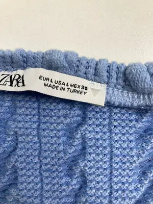 ZARA/ザラ/ニット/セーター/トップス/スカイブルー/EUR L/USA L/MEX 30