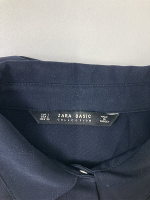 ZARA BASIC/ザラベーシック/シャツワンピース/ワンピース/ドレス/ネイビー/L