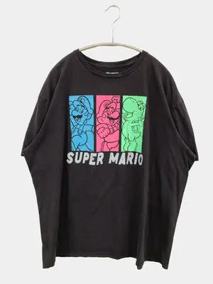 super mario/Tシャツ/カットソー/トップス/ブラック/2XL/EEG/TTG(50/52)