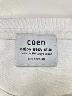coen/コーエン/Tシャツ/カットソー/トップス/ホワイト/MEDIUM