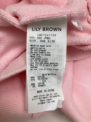 Lily brown/リリーブラウン/スウェット/トップス/ピンク/ONE SIZE