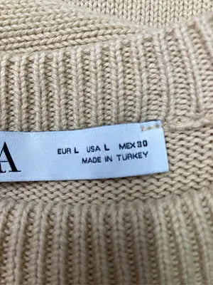 ZARA/ザラ/ニット/セーター/トップス/ベージュ/USA L