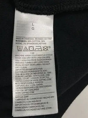 GAP/ギャップ/Tシャツ/カットソー/トップス/ブラック/L