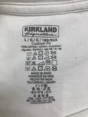 Kirkland Signature/Tシャツ/カットソー/トップス/ホワイト/L
