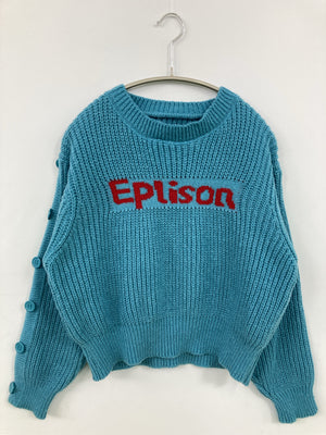 ニット/セーター/トップス/ブルー/L