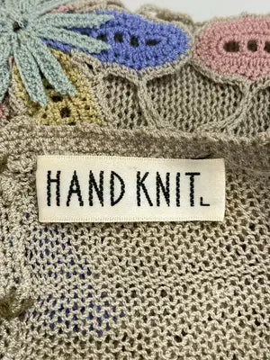 HAND KNIT/ハンドニット/ニット/セーター/トップス/ベージュ/L