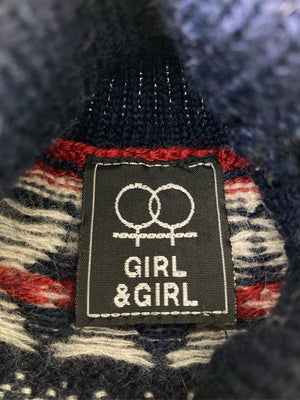 GIRL&GIRL/ニット/セーター/トップス/ネイビー/M