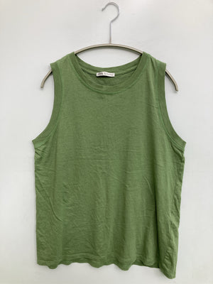 ZARA/ザラ/タンクトップ/トップス/ライトグリーン/EUR M/USA M/ MEX 28