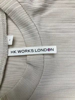 HK WORKS LOMDON/ワンピース/ワンピース/ドレス/ベージュ/L