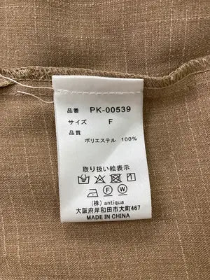 pattern torso/パターントルソー/シャツワンピース/ワンピース/ドレス/ブラウン/F