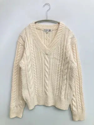 UNIQLO/ユニクロ/ニット/セーター/トップス/アイボリー/M