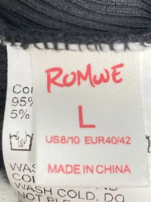 ROMWE/ロムウィー/Tシャツ/カットソー/トップス/ブラック/L