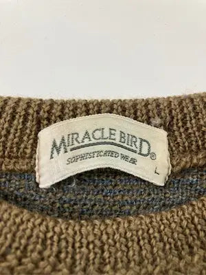 miracle bird/ニット/セーター/トップス/ブラウン/L