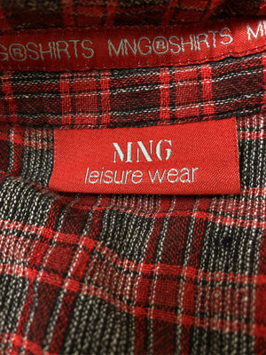 MNG/シャツ/ブラウス/トップス/レッド/L