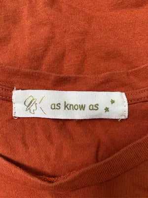 as know as/アズノゥアズ/Tシャツ/カットソー/トップス/オレンジ