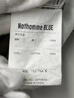 Nothomme BLUE/チノパンツ/パンツ/カーキ/S
