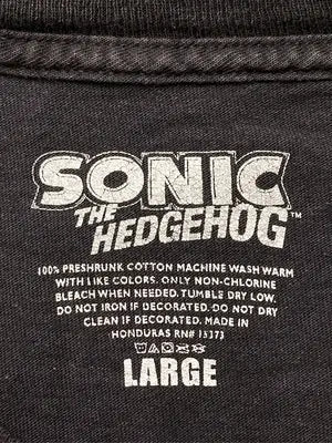 SONIC THE HEDGEHOG/Tシャツ/カットソー/トップス/ブラック/L